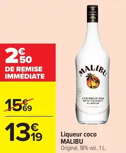 Carrefour Liqueur coco malibu offre