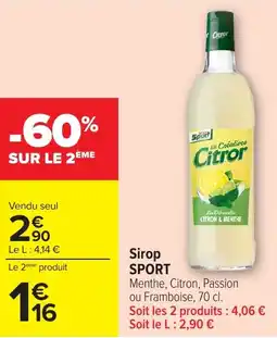 Carrefour Sirop SPORT offre