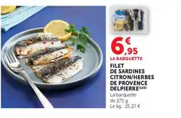 U Express Filet de sardines citron/herbes de provence delpierre offre