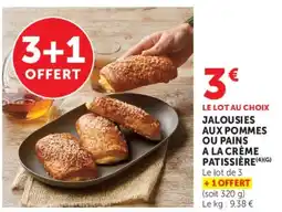 U Express Jalousies aux pommes ou pains a la crème patissière offre