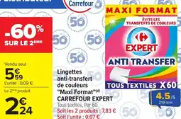 Carrefour Lingettes anti-transfert de couleurs maxi format carrefour expert offre