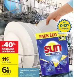 Carrefour Capsule lave vaisselle sun offre