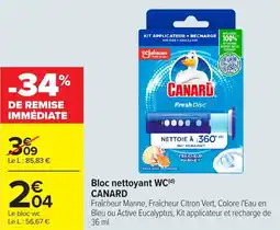 Carrefour Bloc nettoyant wc canard offre