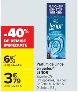 Carrefour Parfum de linge en perles lenor offre