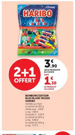 U Express HARIBO Bonbons edition bleu blanc rouge offre