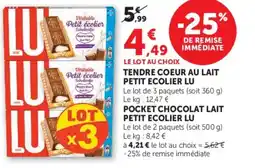 U Express LU Tendre coeur au lait petit ecolier offre