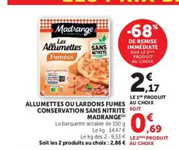U Express MADRANGE Allumettes ou lardons fumes au choix conservation sans nitrite offre