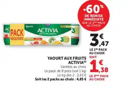 U Express ACTIVIA Yaourt aux fruits offre