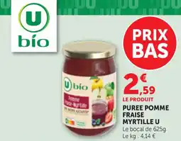 Maximarché U Puree pomme fraise myrtille offre
