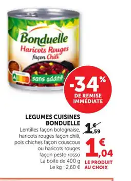 Maximarché BONDUELL Legumes cuisines offre