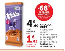 Maximarché MILKA Chocolat offre