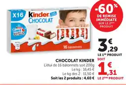 Maximarché KINDER Chocolat offre