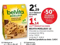 Maximarché LU Belvita moelleux offre
