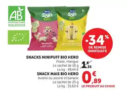 Maximarché HERO Snacks minipuff bio offre