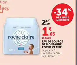 Maximarché ROCHE CLAIRE Eau de source de montagne offre