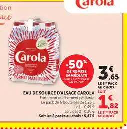 Maximarché CAROLA Eau de source d'alsace offre