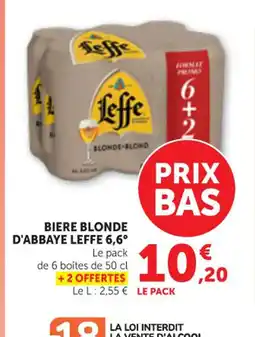 Maximarché LEFFE 6,6° Biere blonde d'abbaye offre