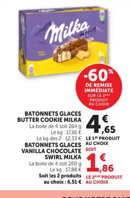 Maximarché MILKA Batonnets glaces butter cookie offre