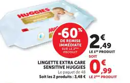 Maximarché HUGGIES Lingette extra care sensitive offre