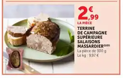 Maximarché Terrine de campagne supérieure salaisons massardier offre
