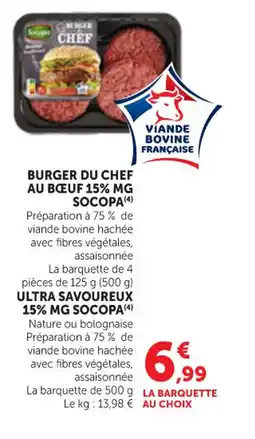Maximarché SOCOPA Burger du chef au bœuf 15% mg offre