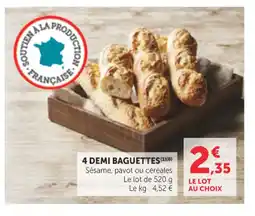 Maximarché 4 demi baguettes offre