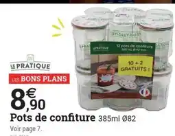 Espace emeraude LE PRATIQUE Pots de confiture offre