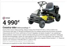 Espace emeraude Country rider debroussaillage offre