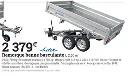 Espace emeraude Remorque benne basculante offre