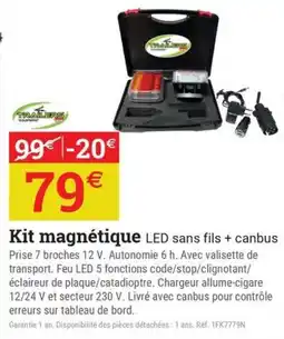 Espace emeraude Kit magnétique LED sans fils + canbus Coffre offre