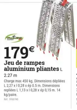 Espace emeraude Jeu de rampes aluminium pliantes offre