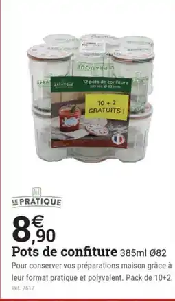 Espace emeraude LE PRATIQUE Pots de confiture offre