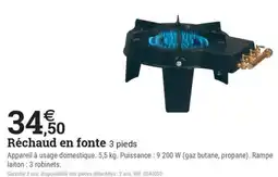 Espace emeraude Réchaud en fonte 3 pieds offre