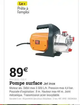 Espace emeraude Pompe surface Jet inox offre
