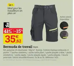 Espace emeraude Bermuda de travail Horn offre