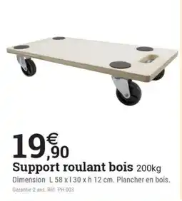 Espace emeraude Support roulant bois offre