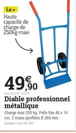 Espace emeraude Diable professionnel métallique offre