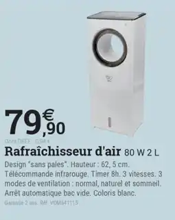Espace emeraude Rafraîchisseur d'air 80 W offre