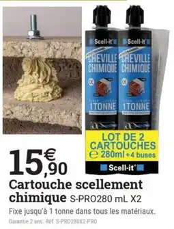 Espace emeraude Cartouche scellement chimique offre