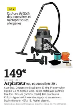 Espace emeraude Aspirateur eau et poussières offre