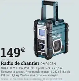 Espace emeraude Radio de chantier DMR108N offre
