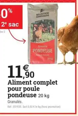 Espace emeraude Aliment complet pour poule pondeuse offre