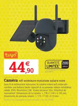 Espace emeraude Caméra wifi extérieure motorisée solaire noire offre