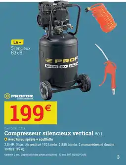 Espace emeraude PROFOR Compresseur silencieux vertical offre