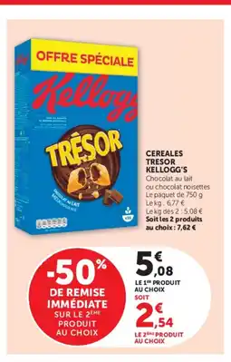 Super U KELLOGG'S cereales tresor offre