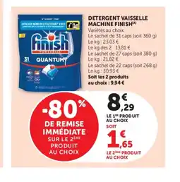 Super U FINISH Detergent vaisselle machine offre