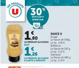 Super U U Sauce offre