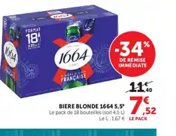 Super U 1664 5,5° Biere blonde offre