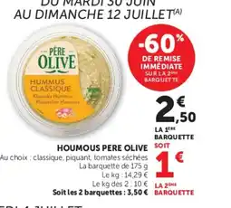Super U PERE OLIVE Houmous offre