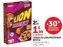 Super U Cereales lion proteines nestle offre
